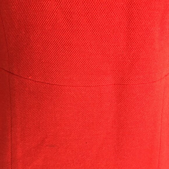 SANDRO Red/Orange Wool Blend Gold Zip Shoulder 3/4 Sleeve Sheath Shift Dress - Picture 13 of 16